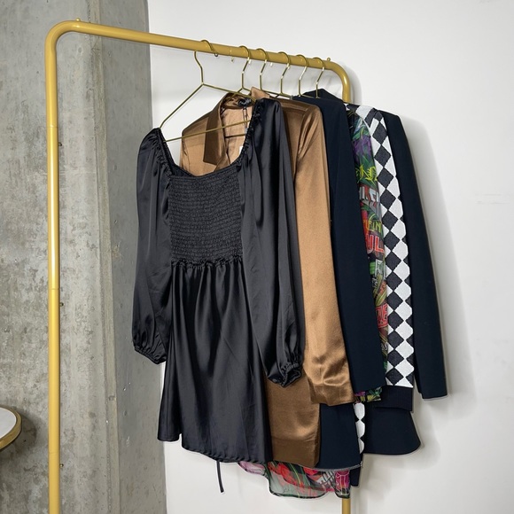 Princess Polly Nakita Long Sleeve Mini Satin Cutout Dress in Black - Picture 15 of 17